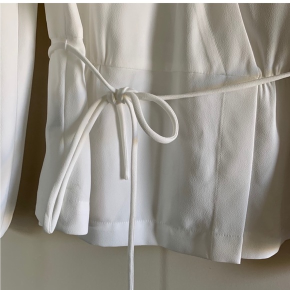 J. Crew | White Drapey Faux Wrap Crepe Blouse - Picture 3 of 8
